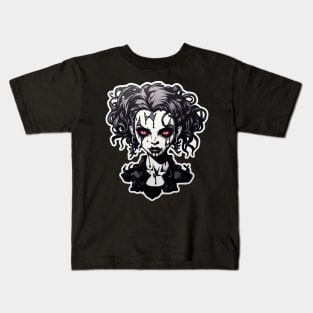 Scary Goth Girl Demon Kids T-Shirt